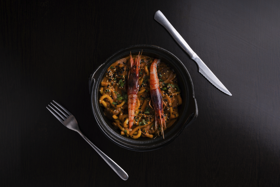 Salteados de fideos udon estilo bombay